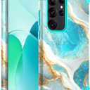 Hocase for Galaxy S24 Ultra Case, Shockproof Heavy Duty Hard Plastic+Soft Silicone Rubber Bumper Hybrid Dual-Layer Protective Case for Samsung Galaxy S24 Ultra 6.8" 2024 - Teal