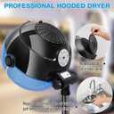 Hooded Hair Dryer, 1500W Standing Hair Dryer with Time Settings, Touch Controls and 3 Temperature Modes, Height Adjustable Ionic Hooded Dryer, Professional Hooded Dryer for Home or Salon Use