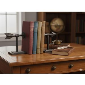 Vintage-Inspired Cast Iron Arrow Bookend Set
