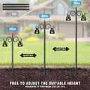 Double Shepherds Hooks for Outdoor, 76 Inch Heavy Duty Bird Feeder Pole with 5 Prongs Base, Adjustable Shepherds Hook for Bird Feeder, Garden, Weddings, Hanging Plant, 2 Pack