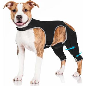 Dog Rear Leg Sleeve to Stop Licking, Adjustable Anti-Slip Recovery Sleeve Pants for Wound Protection After ACL/TPLO Surgery, Hot Spots, Lick Granulomas Cone Alternative for Leg Healing,L