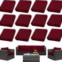 SUKAIKEQA 12PCS Patio Cushion Covers,Patio Furniture Couch Seat Slipcoversï¼ŒWashable Furniture Protector, Replacement for Sofa Sectional Chair