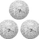 UXCELL 3 Pcs Decorative Glass Orbs 2.36 Inch Centerpiece Balls for Decor, Silver White