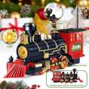 Shemira Christmas Train Set, Train Toys for Boys Girls,Toy Train with Light Smoke and Sound, Steam Train Set for Around Christmas Tree, Toys Gifts for 3 4 5 6 7 8+ Year Old Kids