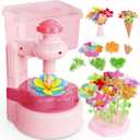 MISSOLO DIY-Crafts for Kids-Toys for Ages 4-13-Arts and Crafts for Kids-Develop Children's Critical Thinking Skills-Gifts for Kids-Fabric Flower Bouquets Toy -SIncludes Toy Storage Box (Pink)