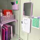 Svartur Locker Accessories with Locker Shelf, Magnetic Mirror, Magnetic Pen Holder, Magnetic Small Whiteboard, Back to School Essentials Locker Decorations, 7 Piece Locker Organizer for Work, Purple