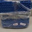 MYFAMIREA Modular Interlocking Cushion 12 Pack 11.8" x 11.8" Rubber Floor Tiles Non-Slip Splicing Drainage Mats for Deck, Pool, Shower, Patio, Balcony, Bathroom, Kitchen, Yard (2 Rows Dots, Dark Blue)