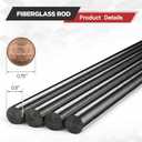 Gisafai 4 Pcs Fiberglass Rods 1/2 Inch x 48 Inch High-Strength Flexible & Insulated Fiberglass Rods for Garden Fencing, DIY Projects, Crafts, Structural Frames & Laboratory Use(Black)