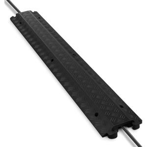Pyle Durable Cable Protection Ramp Cover - Supports 11000lbs Single Channel Heavy Duty Hose and Cord Track Floor Protection, 39.4 x 5.11 x 0.78 Cable Concealer for Indoor Outdoor Use -PCBLCO101BK (Black)