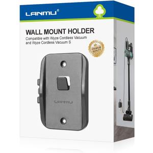 LANMU Wall Mount Holder Compatible with Wyze Cordless Vacuum & S, Hanger Hook with Charging Cable Management Clip, Stick Vacuum Cleaner Attachments Accessories for Home Garage