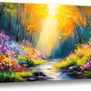 Abstract Wall Art Canvas Print Forest Landscape Painting Bathroom Decorative Paintings Modern Style Living Room Bedroom Office Home Decorations Nature Landscape Artwork 20x40 inches