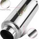 Upower 2.5" Inlet&Outlet Exhaust Resonator,4" x8.5" Body 11.5" Overall Length Center Straight Through Stainless Steel Muffler,Polished