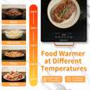 Electric Warming Tray 20" x 12", Glass-Top Full-Surface Food Warmer with Adjustable Temperature & Timer, Warming Trays for Buffets Party, Sabbath, Holiday Parties, Warming Stove