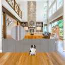 Reinforced 100" Wide Retractable Dog Gate with Support Rod, 8ft Retractable Baby Gate Retractable Gates for Dogs, Long Baby Gates Indoor Extra Long Dog Gate Prevent Crawling Under Mesh Baby Gate, Gray (100" Drilling Required)