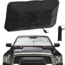EcoNour Car Umbrella Windshield Sun Shade | Universal Fit Foldable Car & Truck Sun Shade | Double Layer Windshield Cover for SUV, Sedan & Truck | Sun Shade Cover for Front Baby Window Shades - 57"x30" (XXX-Large)