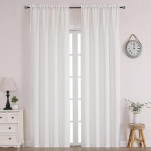 Chyhomenyc Bennet Natural Curtains 96 Inch Length 2 Panels, Faux Linen Textured Semi Sheer Airy Light Filtering Soft Farmhouse Curtain Drapes for Living Room Bedroom, 40Wx96L Inch, Set of 2, Natural