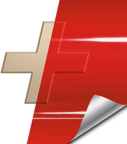 VViViD Auto Emblem Vinyl Wrap, Red Gloss, Compatible with Chevy Bowtie Logo 11.8 Inches x 4 Inches Sheets (x2)