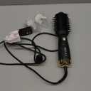 Dual Voltage(100~250V) Mini Hair Dryer Brush with European Plug Adapter for International Travel, Europe Travel Essentials for Women (Black)