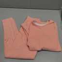 2 Set Girls Thermal Underwear Sets Kids Double-Sided Fleece Lined Long Johns Base Layer Top and Bottom for Cold Weather, M