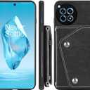 Asuwish Phone Case for OnePlus 12R 5G/Ace 3 2024 Wallet Cover with Tempered Glass Screen Protector Credit Card Holder Crossbody Strap Stand Leather Cell Accessories One+ 12 R R12 Ace3 Women Men Black