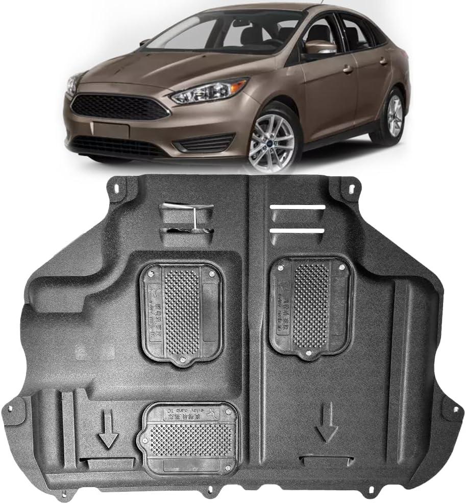 Engine Guards Mud Flaps for Ford Focus 2012 2013 2014 2015 2016 2017 2018 Front Engine Splash Shield Guards Suitable for Focus ST/RS Under Engine Cover Directly Replace Original One Black