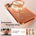 Offical Cosmic Orange for iPhone 17 Pro Max Case with 360 Spin Stand [DIY Glitter Cardstock] [Fit for MagSafe] 16FT Mil-Protection Polished for iPhone 17 Pro Max Case with Stand 6.9'', Cosmic Orange