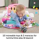 Fisher-Price Baby Musical Toy Set Glow and Grow Kick & Play Piano Gym Pink Playmat with 2 Rattle Maracas for Newborns Ages 0+ Months