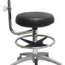 Round Rolling Stool with Seat and Footrest Dental Chair with Rotatable Armrests for Dentist Office Shop Home