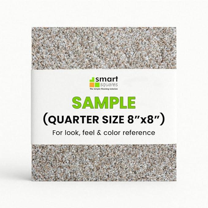 Smart Squares Easy Street Premium Made in The USA Carpet Tiles 8x8 Inch, Soft Padded, Seamless Appearance, Peel and Stick for Easy DIY Installation (Sample, 815 Iron Frost)