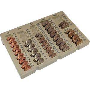 BankSupplies Self Counting Coin Tray Coin Organizer and Holder for Loose Change Holds Pennies Nickels Dimes Quarters Half Dollars and SBA Dollars Non Slip Durable Design
