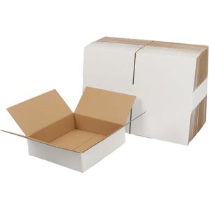 CRUGLA 7x7x2 White Shipping Boxes Set of 40, White Corrugated Cardboard Boxes for Small Business Shipping Mailing Packing