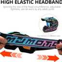 Motorcycle Goggles Men Women,UV400 protection Dirt Bike ATV MX DH Goggles Glasses,Anti-Slip Strap,Scratch-Proof (Bluepink)