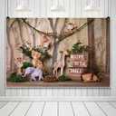 8x6ft Welcome to The Jungle Backdrop Safari Animals Wooden Photography Background Cartoon Forest Baby Shower 1st Birthday Decoration Cake Smash Candy Table Booth Studio Props Vinyl