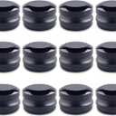 10Gram Lip Balm Containers, Set of 12 Round Metal Salve Tins with Lids, Mini Candle Jars, Small Sample Containers for Balms, Salves, Cosmetic, Nail Polish, DIY Items (Black)