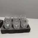 6 Packs Vintage Goblet Glasses, 8 oz Wine Glasses, Embossed Floral Glass Cups Set, Clear Drink Glasses, Drinking Goblets, Bar Tumbler Glassware for Iced Tea, Wine, Beer, Juice, Cocktail, Whiskey