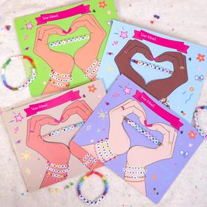 2 x Thigreact Valentines Day Gifts for Kids - Personalized Name Bracelet Making Kit - Valentine Gift Exchange for Boys Girls Toddlers Class Classroom School Party Favors