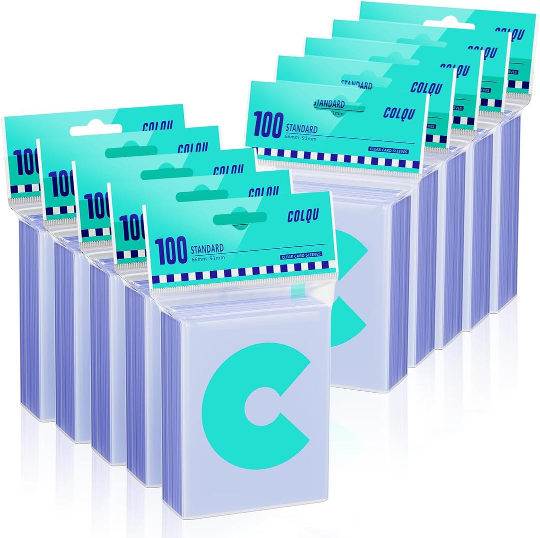 1000ct Clear Card Sleeves for Trading Cards, Soft Baseball Sports Card Sleeves, Soft Plastic Protector Fit for MTG Game Standard Cards