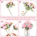 Zeyune 12 Sets Mason Jar Centerpiece Table Decorations, Artificial Peony Baby's Breath Flower Bouquets, Faux Flowers with Vase, Rustic Decor Gifts for Home, Wedding, Holiday (Coral Pink)