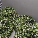 17" Artificial Topiary Flower Balls, 2 PCS Hanging Grass Ball for Home Wedding Decor, White Rose