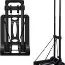 Folding Hand Truck Lightweight Portable Cart,VDHU 2 Wheels Fold Up Hand Cart with Elastic Ropes,Compact Utility Cart with 40kg/90lbs Heavy Duty 2 Wheels for Moving Travel Shopping Office Luggage Use