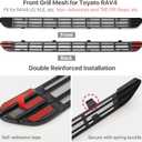 Front Grill Mesh Insert Fit for Toyota RAV4 2019-2025 Accessories, Non- Adventure and TRD Off-Road Models, Air Vent Cover Guard Grille Guard Protector for 2020 2021 2022 2023 2024 RAV 4