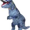 Servllcell Inflatable Dinosaur Costume for Kids/Teens,Halloween Costumes T Rex Blow Up Costumes for Boys Girls,Cosplay(Blue)