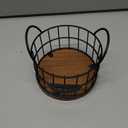 Coffee Pods Holder for Countertop, K Cup Holder Organizer, Sturdy Kcup Storage Basket with Wooden Base, Pods Container for Kitchen Bar Counter Office Desktop (Black)