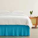 Entisn Teal Adjustable Bed Skirt for King & Cal King Size Bed - with 18 Inch Tailored Drop, Wrap Around Bed Skirts with Adjustable Elastic Belt for Easy Fitting - Wrinkle & Fade Resistant, King/Cal King + 18" Drop, Teal