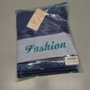 MASCOMODA Womens Sweaters Fall 2025 Oversized Striped Sweater Long Sleeve Polo V Neck Loose Side Slit Knitted Tunic Tops (Blue, XL)