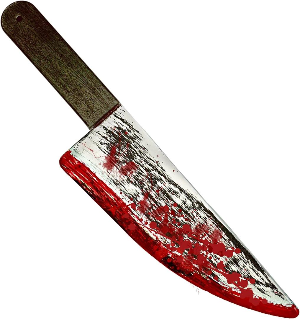 4E's Novelty 16.5 Inch Large Fake Knife Prop, Plastic Halloween Prop Knife Toy for Costume Accessories Such As Scary Clown, for Kids & Adults
