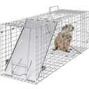 VEVOR Live Animal Cage Trap, 31" x 10" x 12" Humane Cat Trap Galvanized Iron, Folding Animal Trap with Handle for Rabbits, Stray Cats, Squirrels, Raccoons, Groundhogs and Opossums