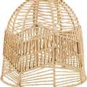Rattan Lamp Shade, Boho Wicker Woven Pendant Light Lamp Shades Replacement for Chandelier, Floor Table Hanging Light