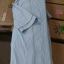 ANLIQI Women's 100% Cotton Long Robes Lightweight Housecoats 3/4 Sleeve Loungewear Dress Full Length Bathrobe with Pockets, L