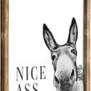 MODE HOME 14 x 11" Funny Bathroom Wall Art, Humorous Bath room Decor Wall Art with Torched Brown Wooden Frame, Decorative Bathroom Pictures Wall Decor